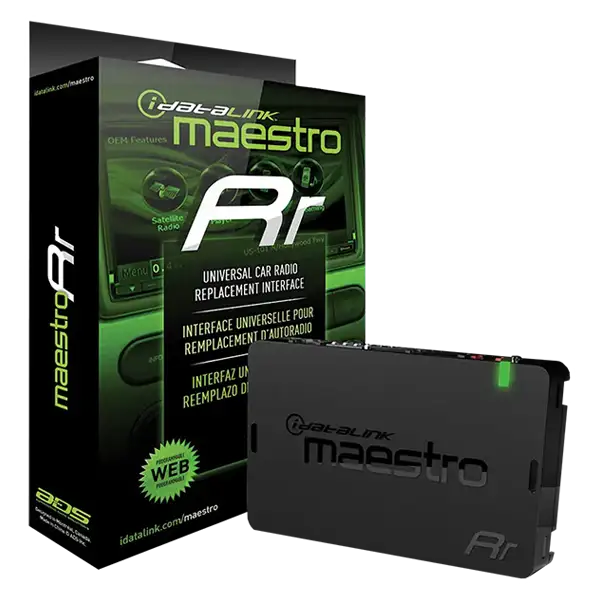 The IDatalink Maestro RR with it's box.